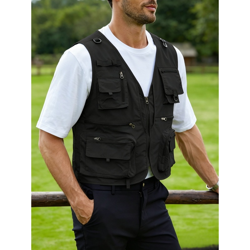 Photography Of A Man - Men's Outdoor Vest New Multifunctional Workwear