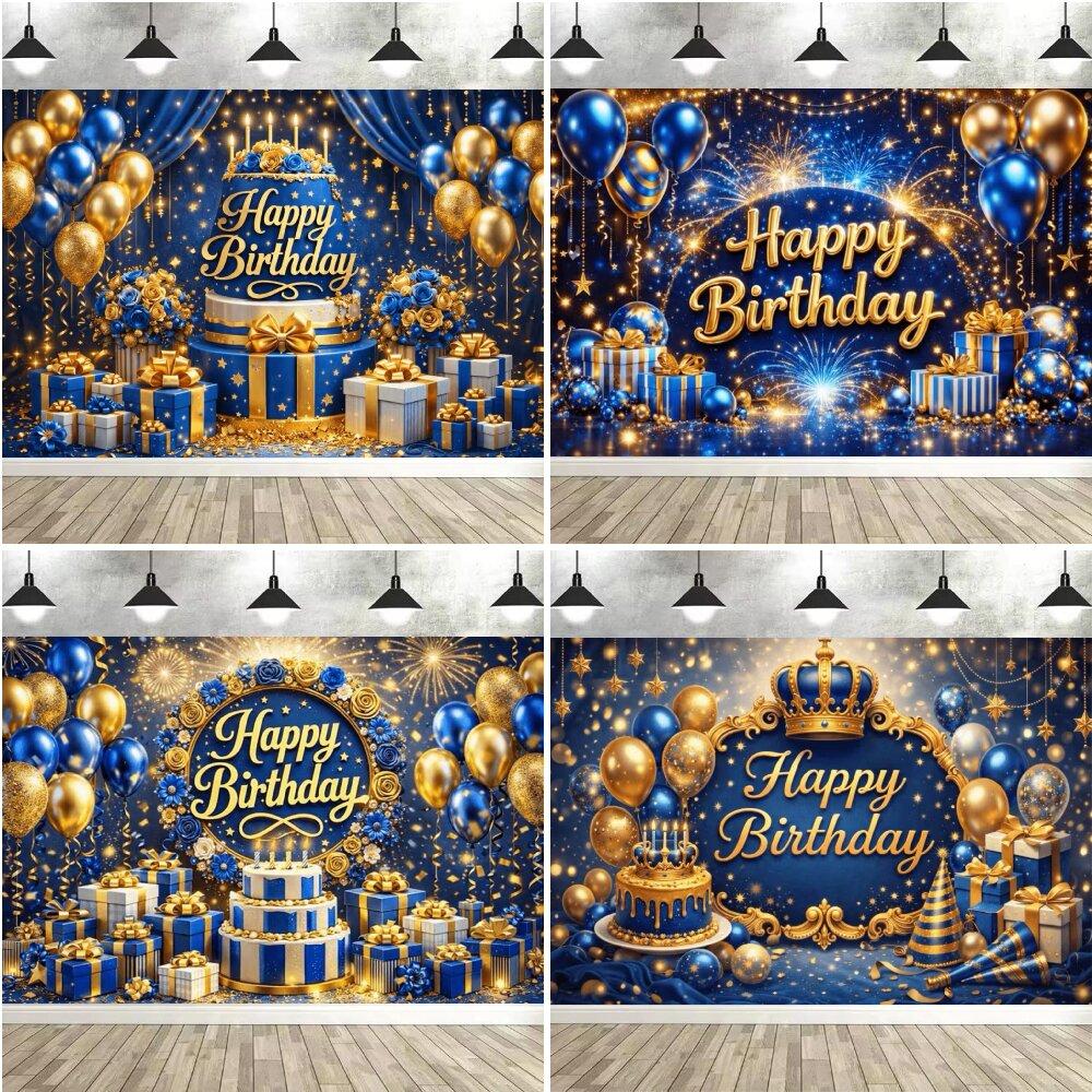 Blue Gold Luxury Happy Birthda - Photography Of A Man review and price