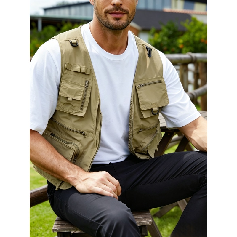 Men's Outdoor Vest New Multifu - Photography Of A Man review and price
