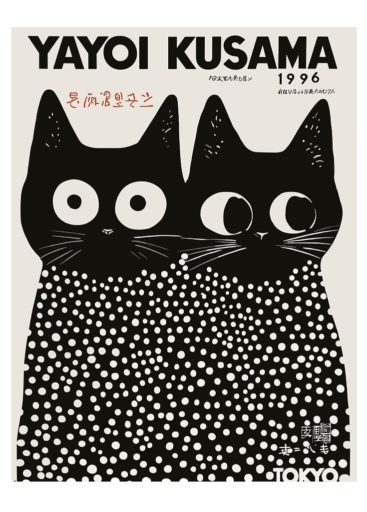 Yayoi Kusama Black Cats Series - Photography Pose review and price