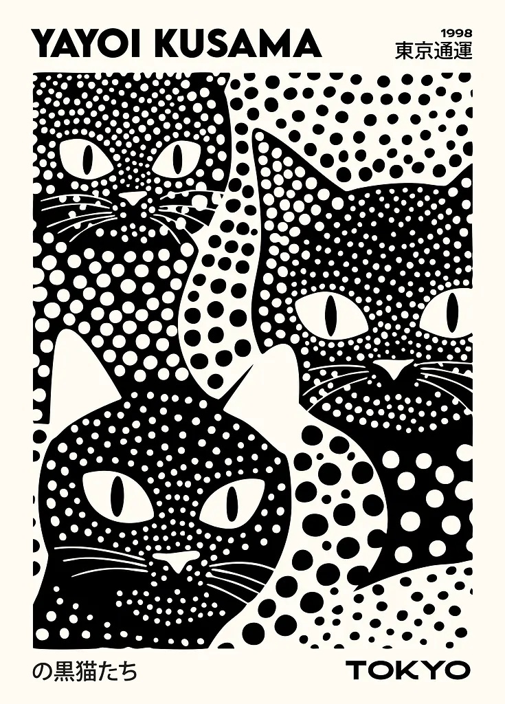 Yayoi Kusama Black Cats Series - Photography Pose review and price