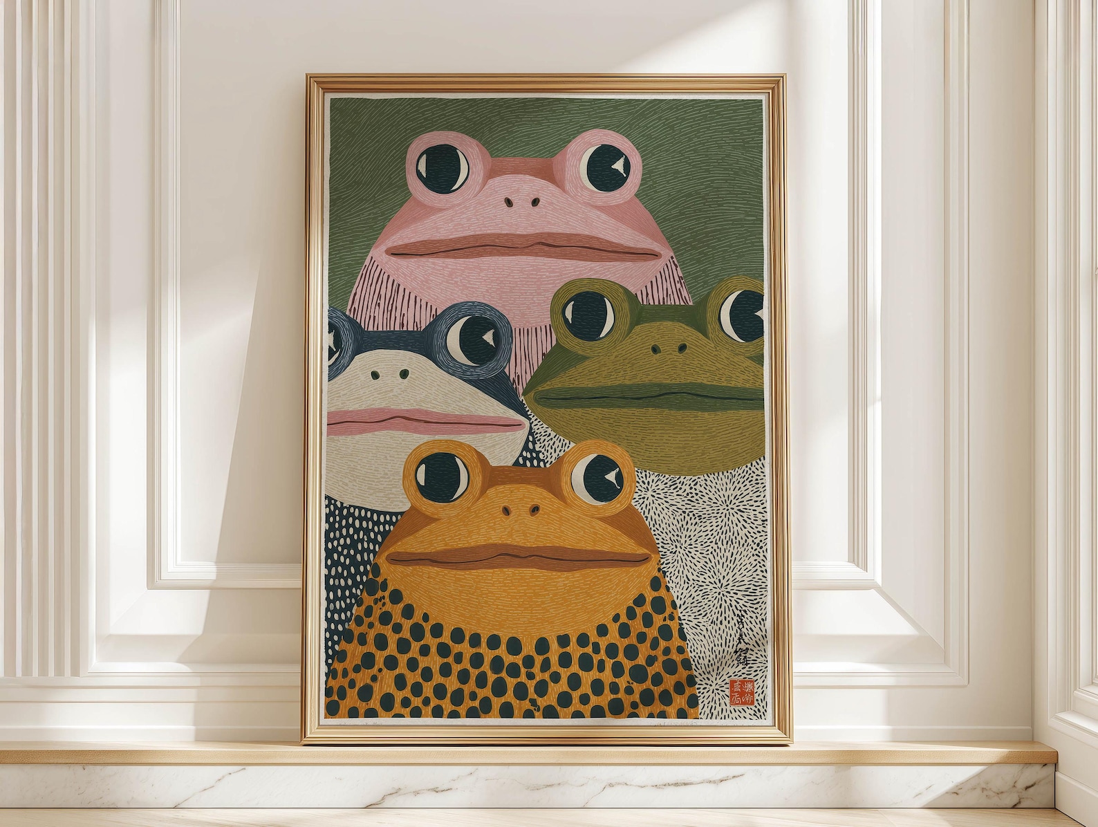 Modern Japanese Frog Art Print - Photography Pose review and price
