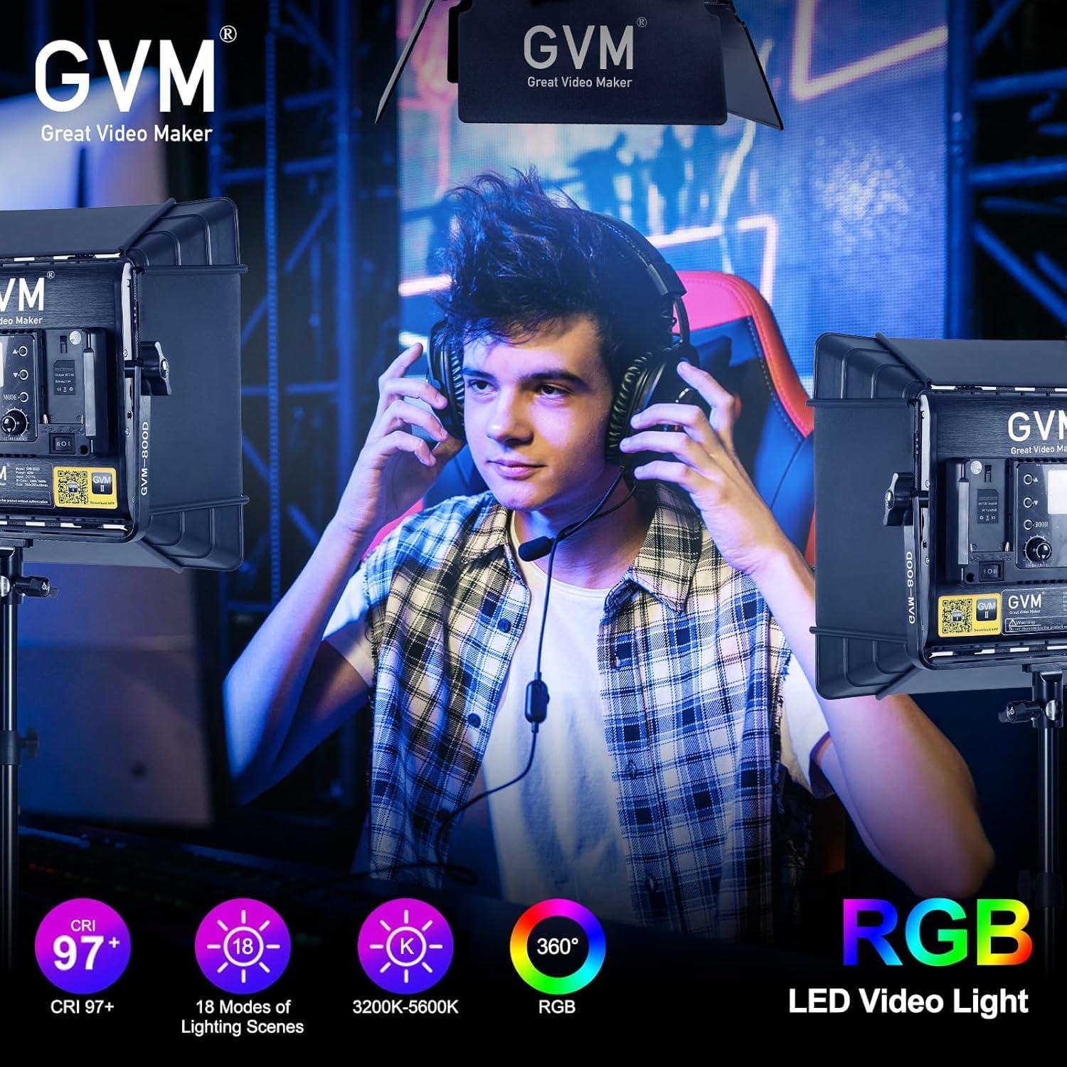 RGB LED Video Lighting Kit, 3- - Video Led Light Panel review and price