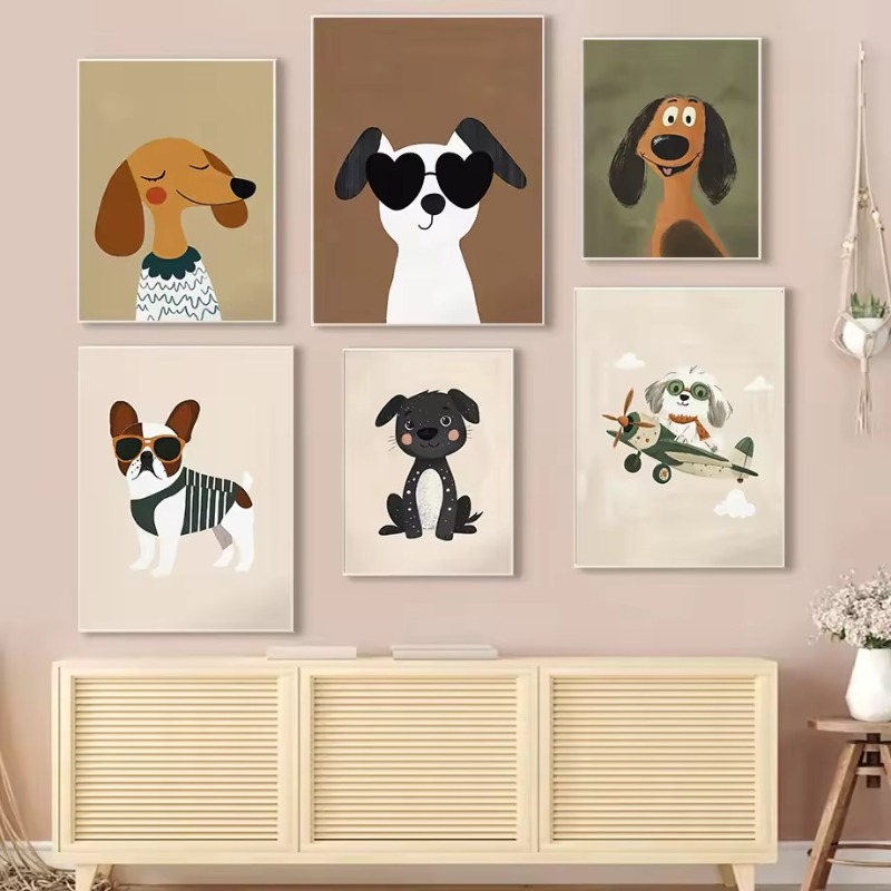 Colorful Cartoon Dog Illustrat - Photography Types review and price
